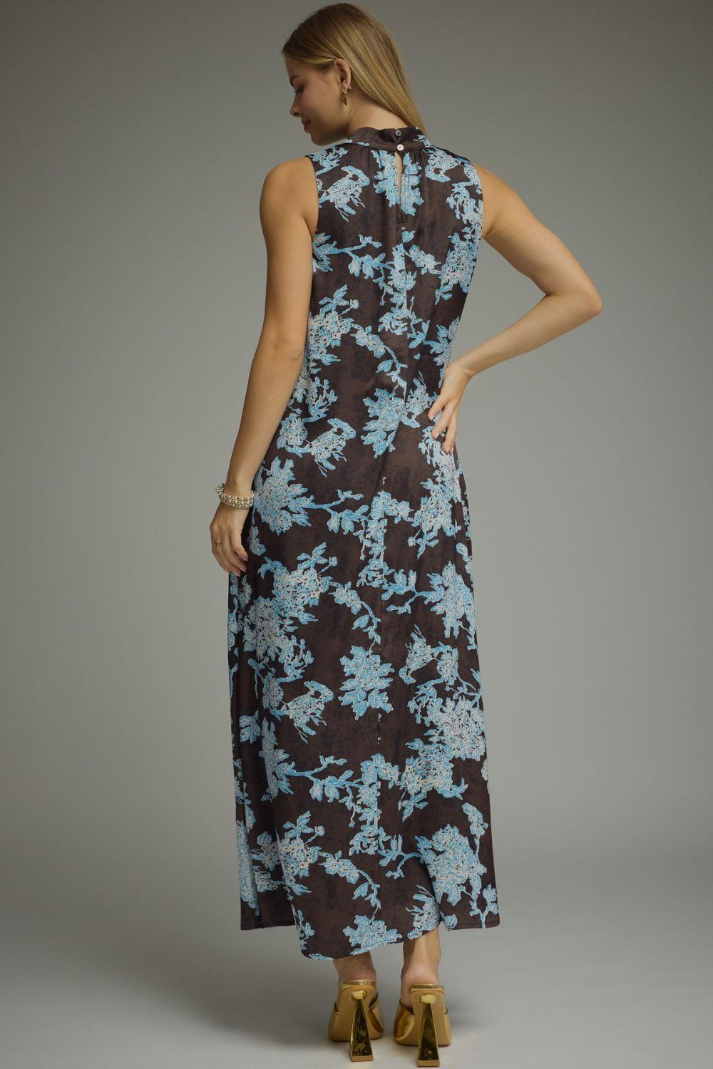 Brown Floral Print Maxi