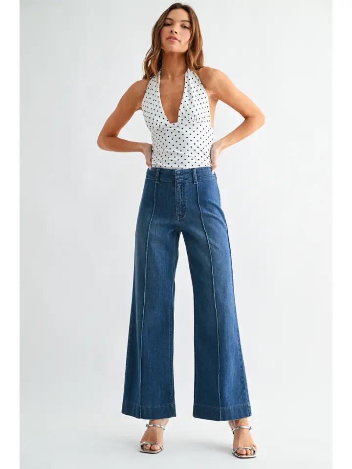 Med Denim Pintuck Trouser
