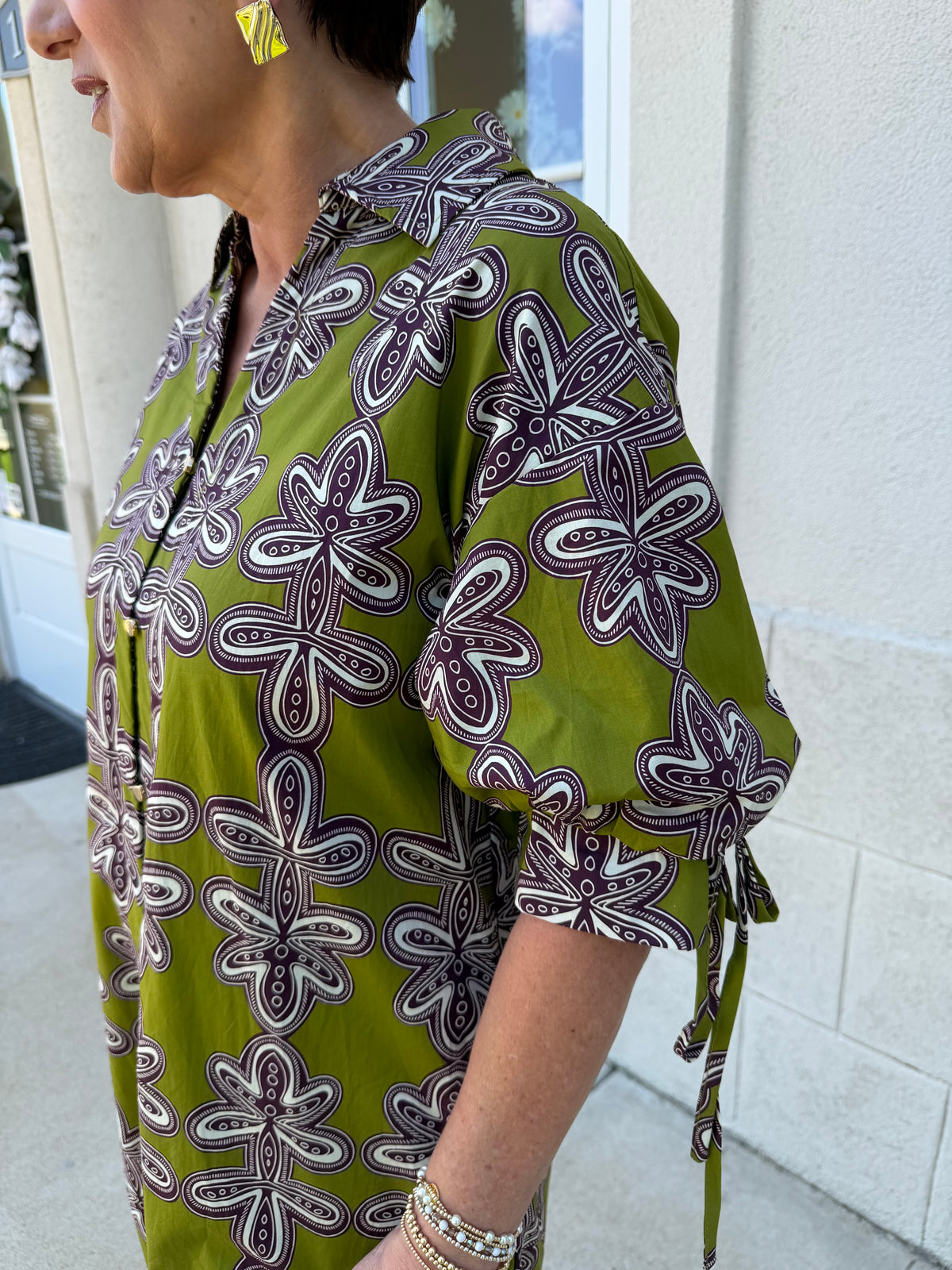 Martini Olive and Purple Printed Mini Dress