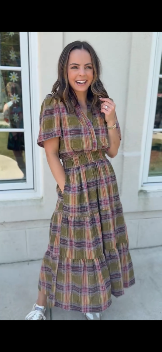 Verdigris Tiered Maxi Dress
