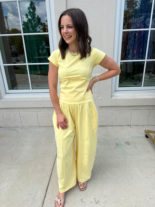 Butter Yellow Pants Set