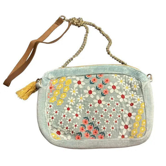 Tiny Embroidered Flowers Crossbody