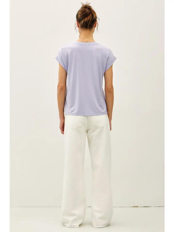 Soft Periwinkle Cap Sleeve Cool Top
