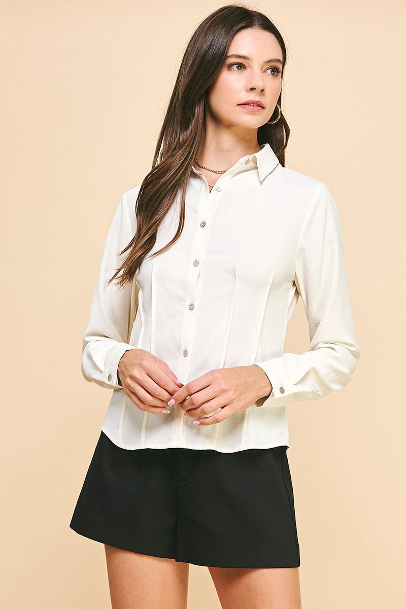 White Pintuck Blouse