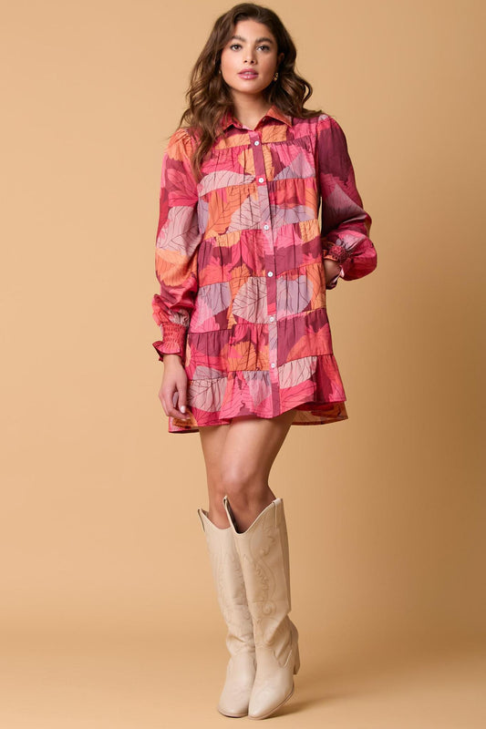 Rust Multi Mini Dress with Pockets