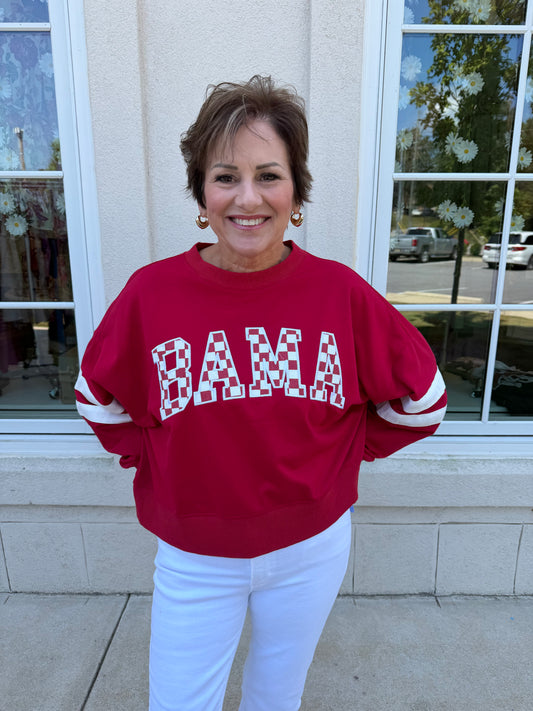 Dark Red Gameday Pullover Sweatshirt