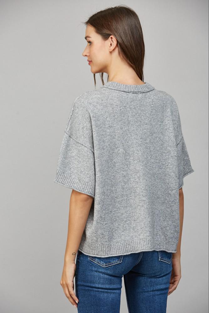 Heathered Grey Cashmere Blend Sweater