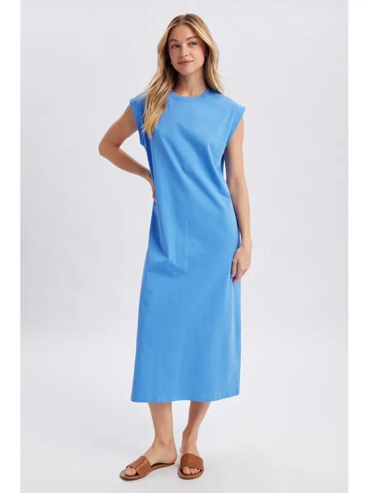 Coastal Cap Sleeve Knit Midi Dress