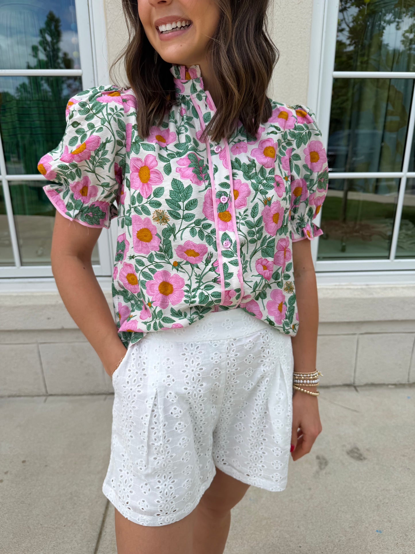 White Eyelet Shorts