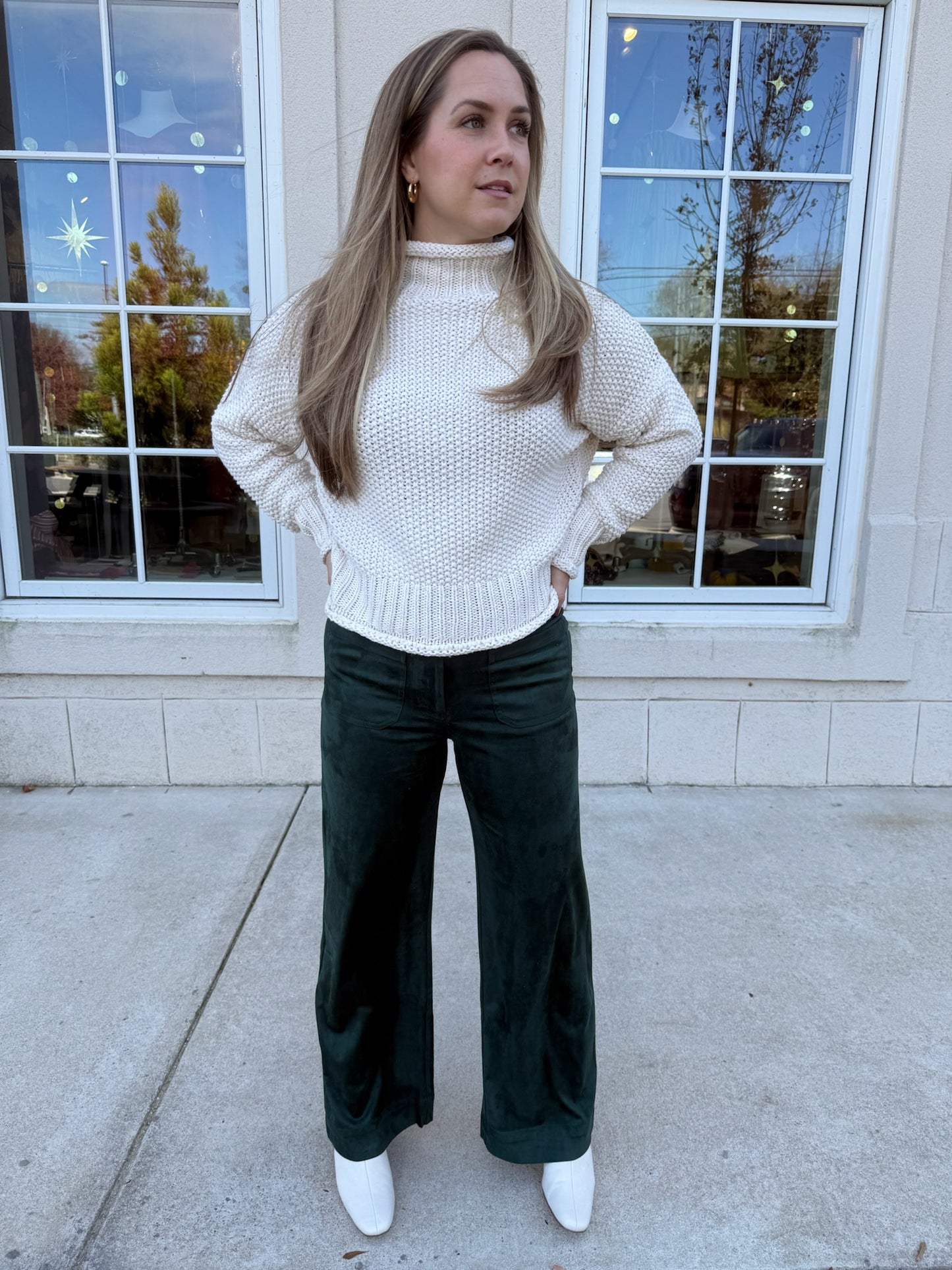 Cream Chunky Turtle Neck Sweater