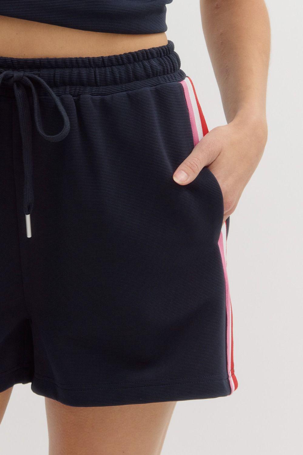 Navy Ribbed Jersey Knit Set
