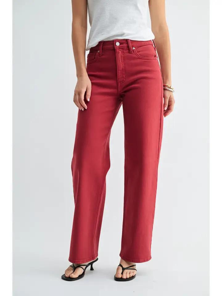 Burgundy HR Vintage Straight Jean