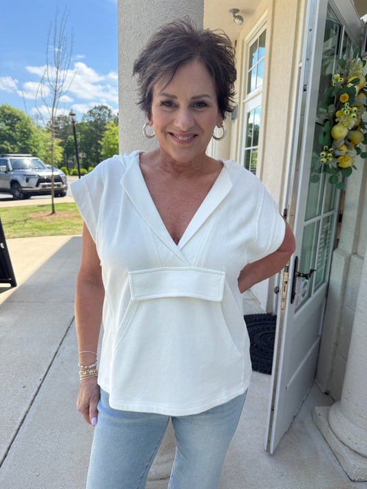 Vintage White Hoodie Top