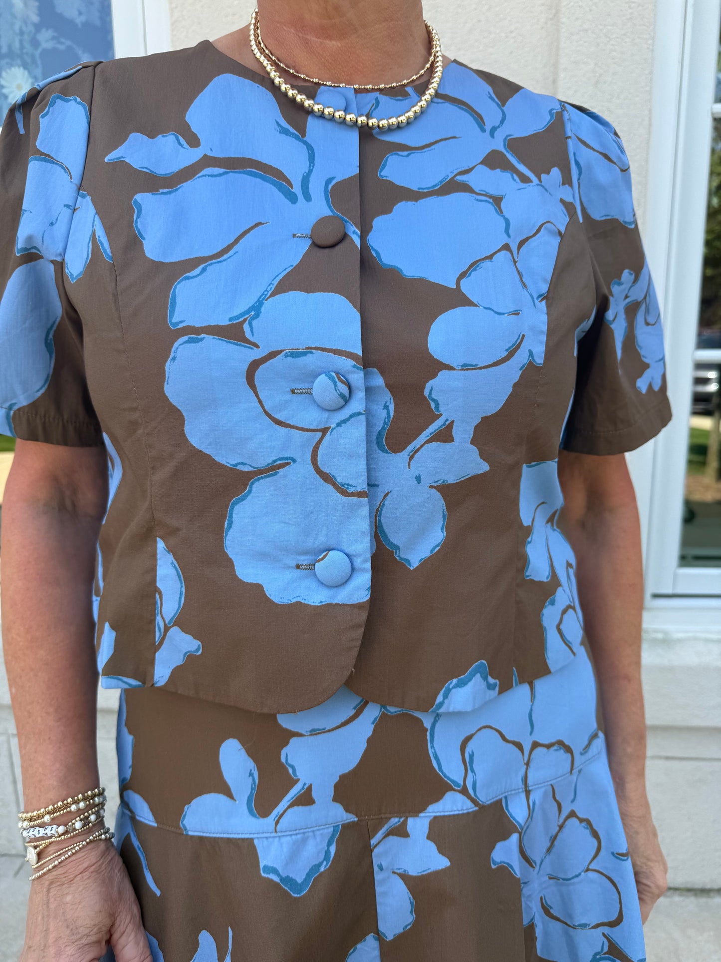 Blue Mocha Skirt Set