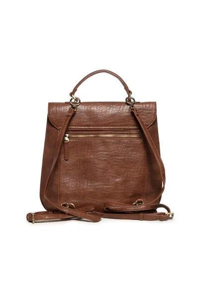 Toffee Robin Sueded Turnlock Backpack