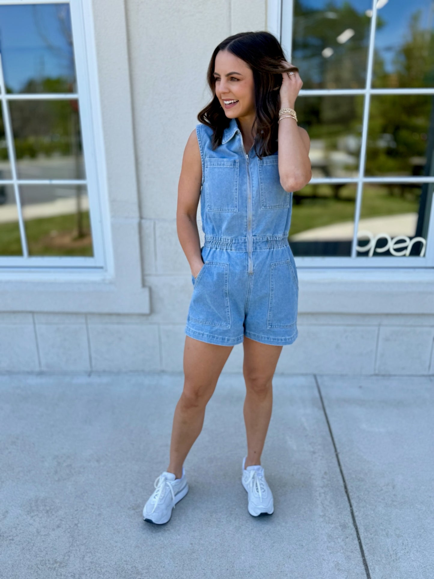 Denim Sleeveless Romper
