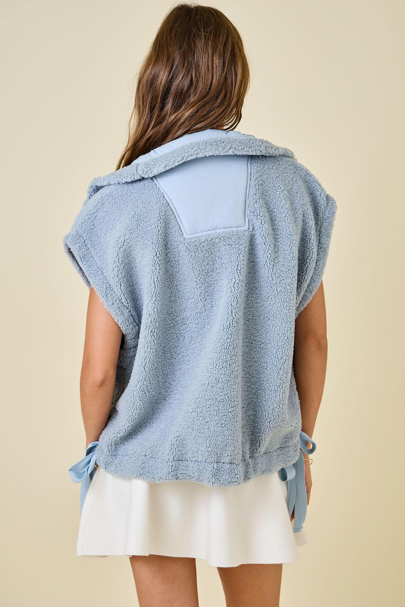 Blue Fleece Zip Vest