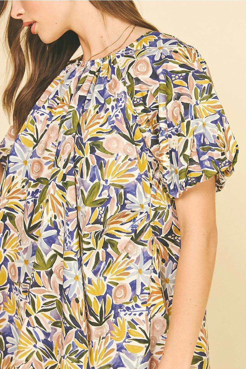 Purple Multi Floral Tunic Mini