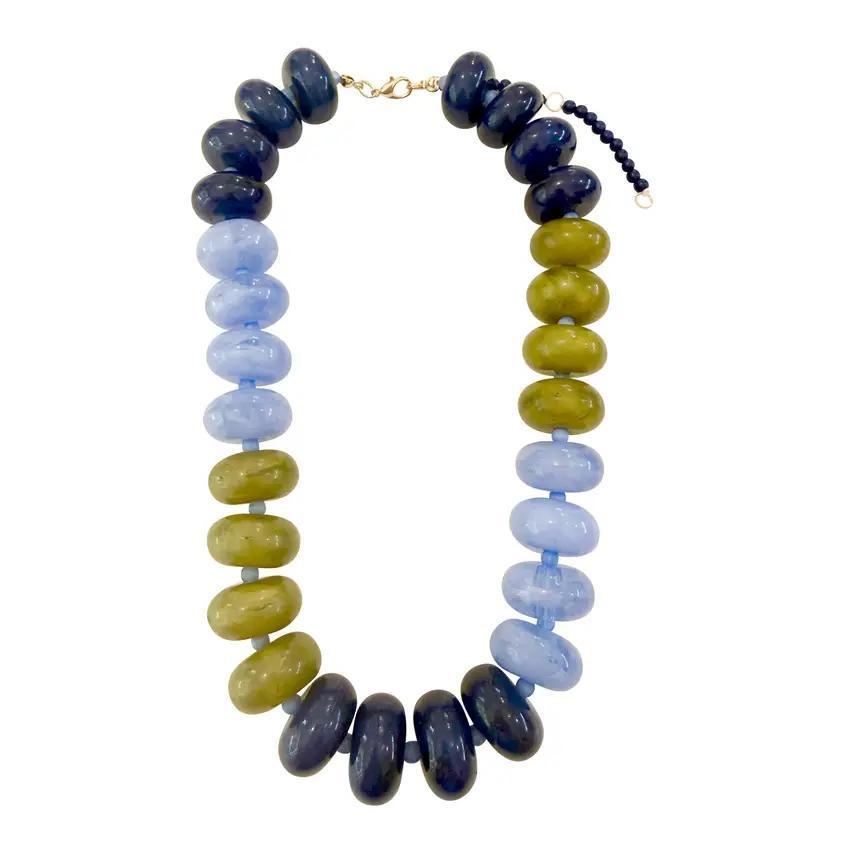 Carissa Light Blue Chartreuse Necklace