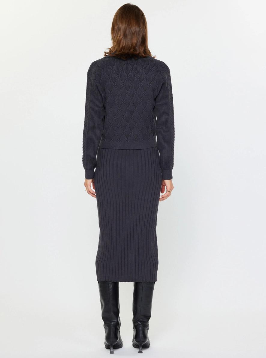 Charcoal Twofer Sweater Dress