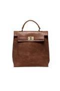 Toffee Robin Sueded Turnlock Backpack