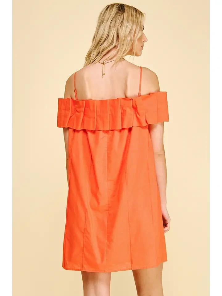 Burnt Orange Off Shoulder Mini