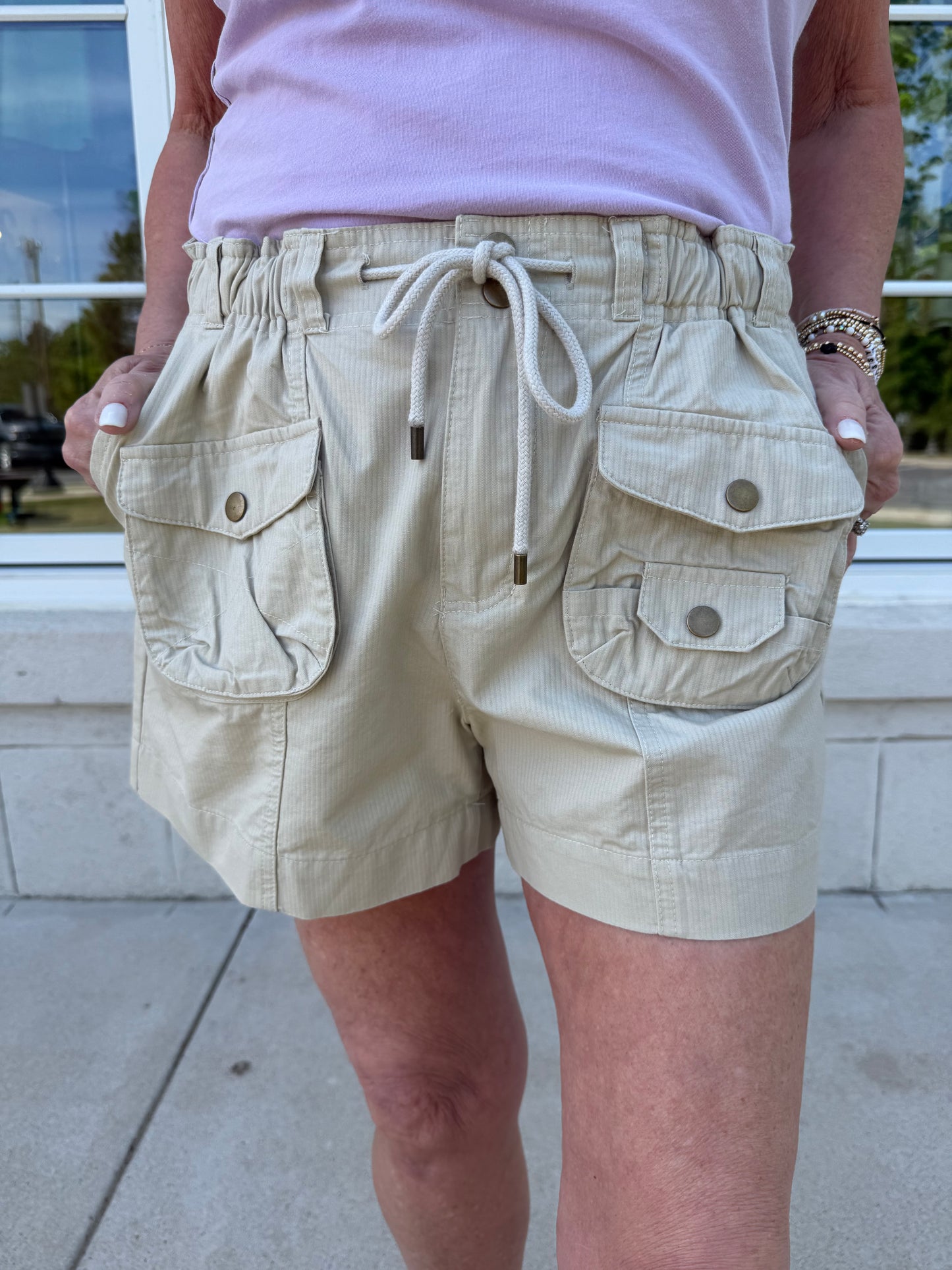 Stone Washed Cargo Shorts