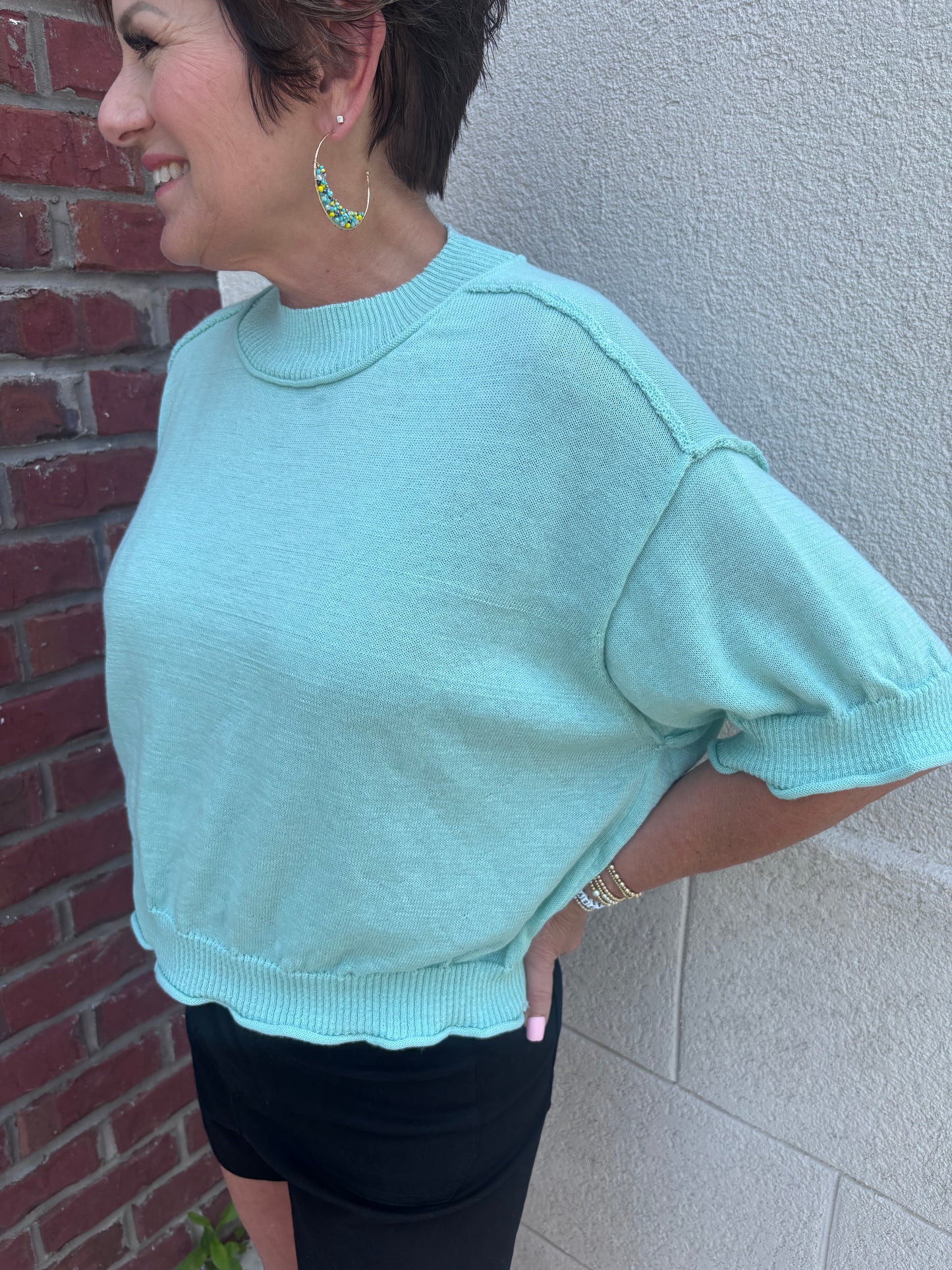 Ash Mint Lightweight Sweater