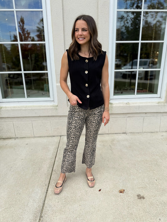 Black Button Vest