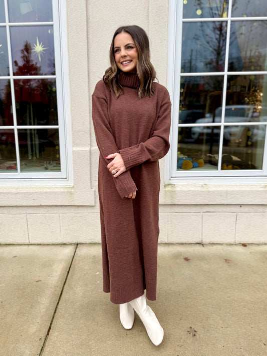 Brown Sweater Maxi Dress