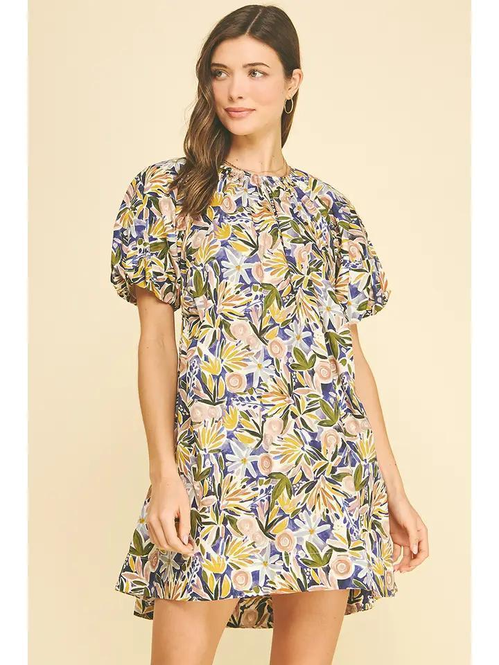 Purple Multi Floral Tunic Mini