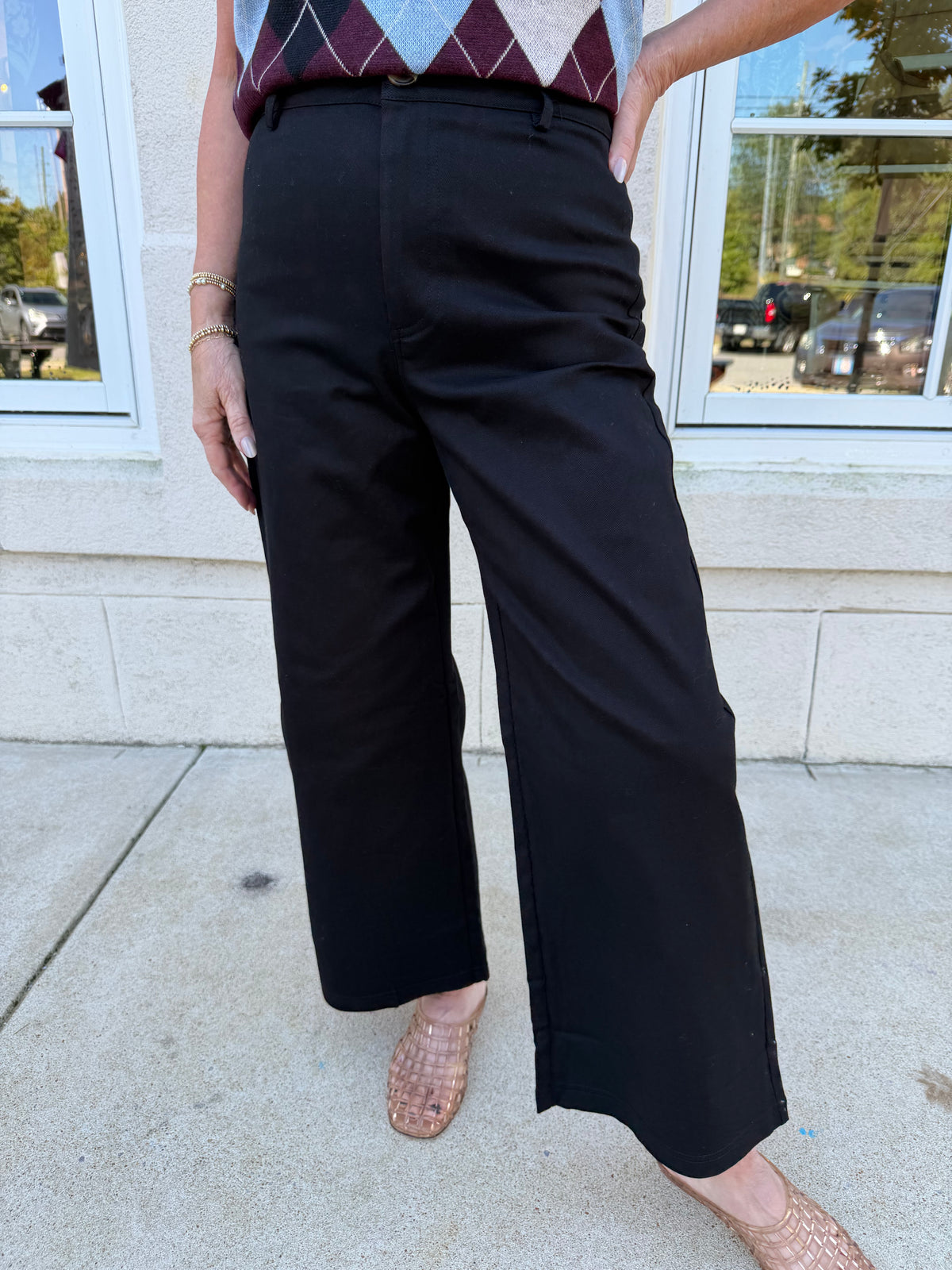 Black High Waisted Wide Leg Pant
