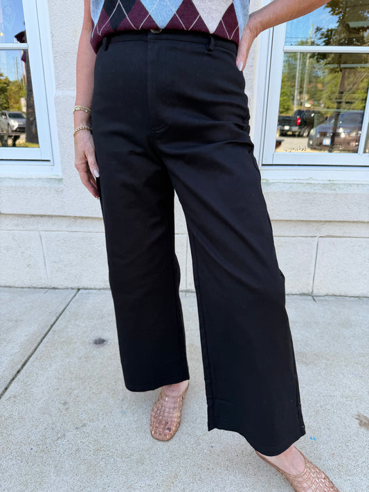 Black High Waisted Wide Leg Pant