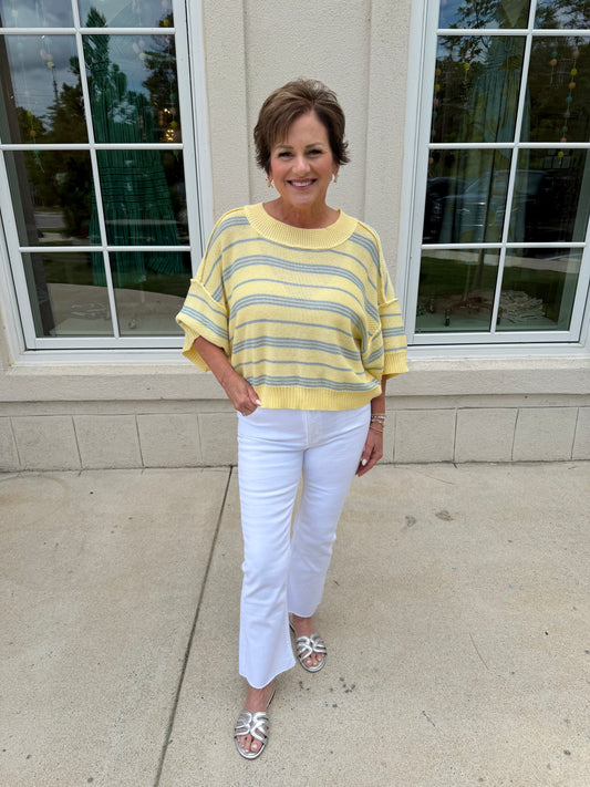 Lemondrop and Blue Relaxed Sweater