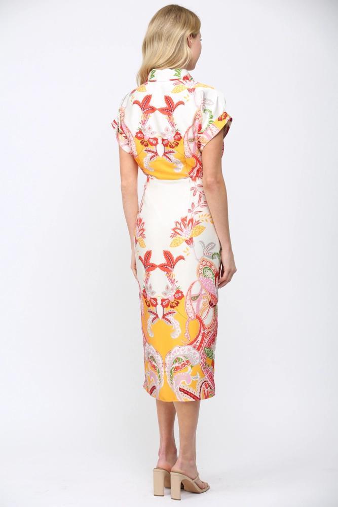 Botanical Scarf Printed Dress