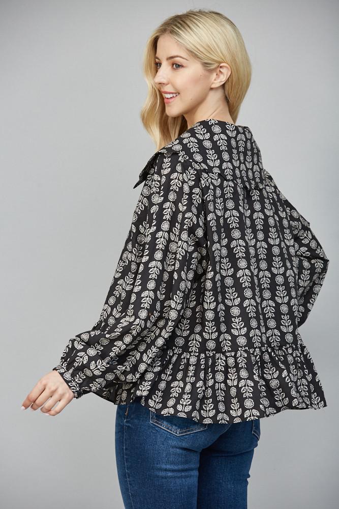 Black and White Oversized Peplum Top