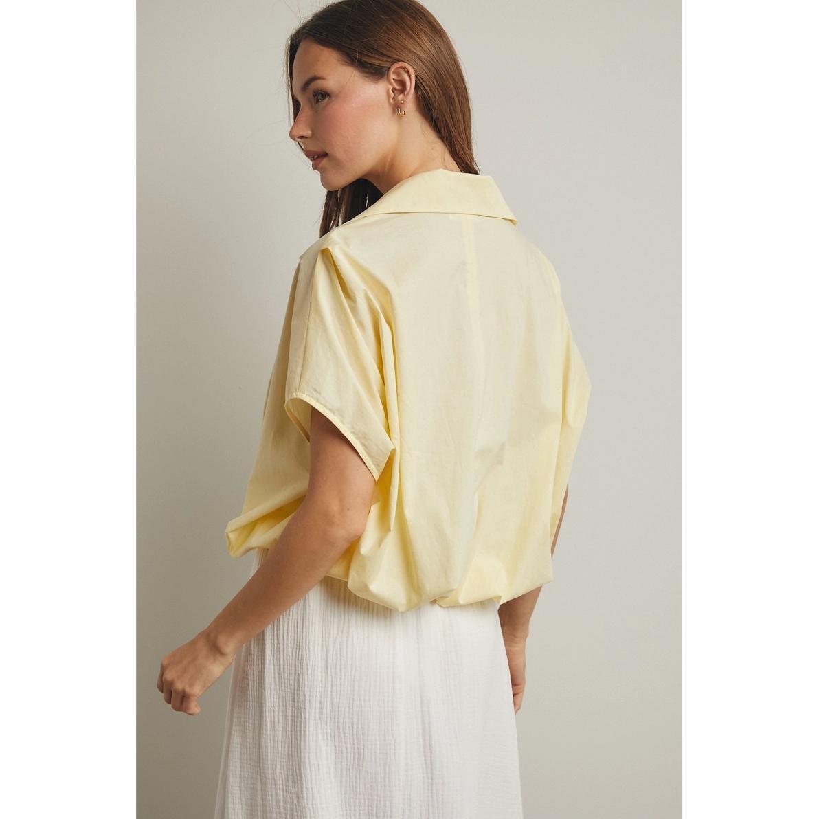 Lemon Bubble Hem Blouse