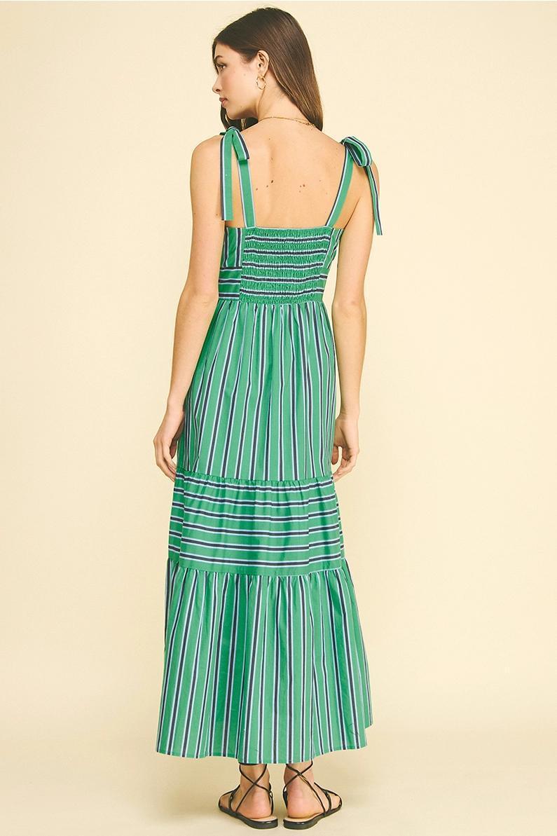 Green Striped Maxi Dress