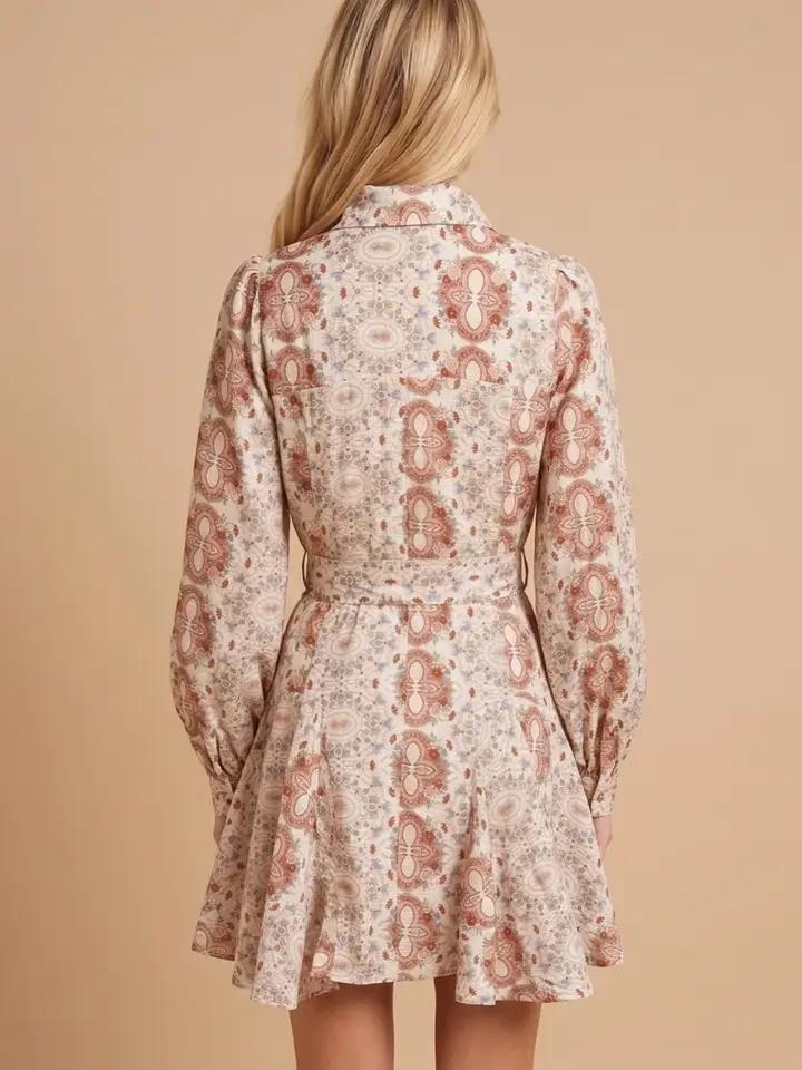 Cream Rust Multi Button Down Mini