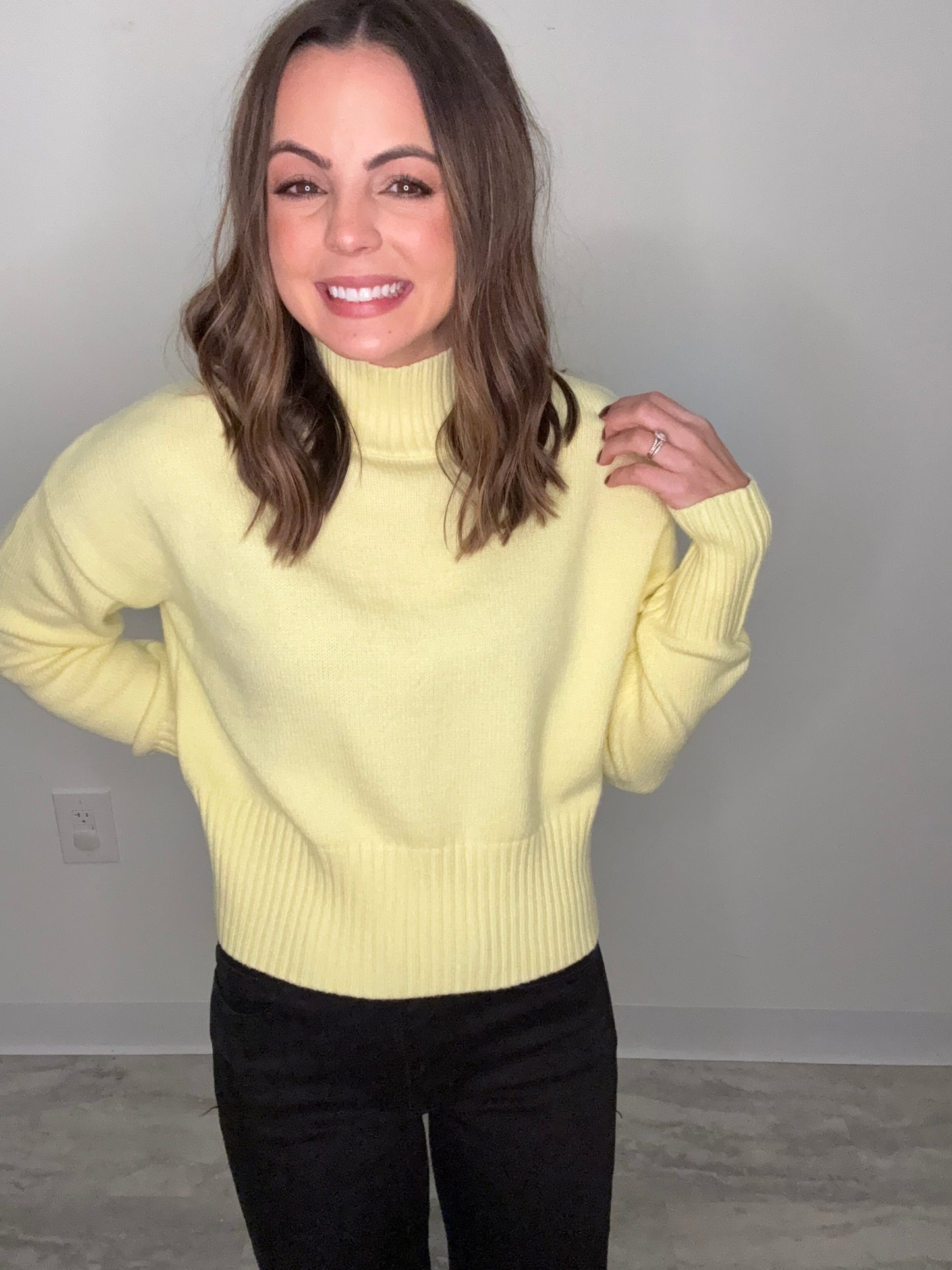 Lemon Mock Neck Sweater