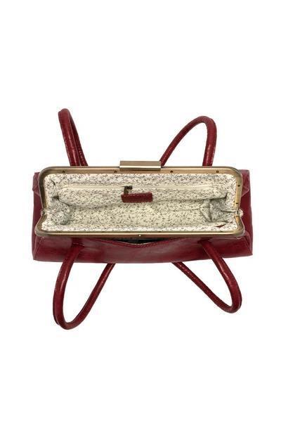 Carmine Red Lady Frame Shoulder Bag