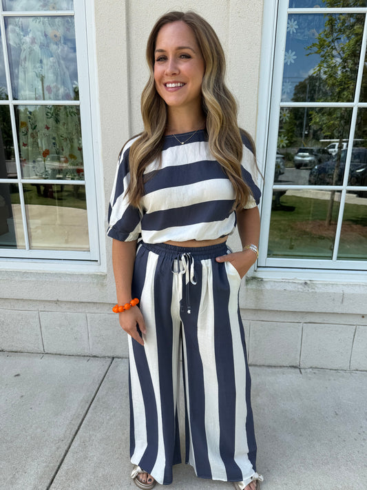 Navy Wide Stripe Set
