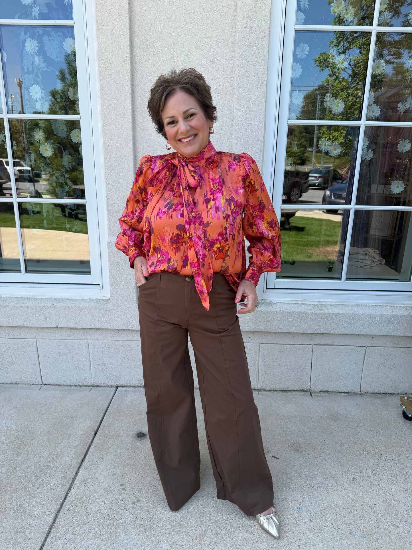 Mocha HW Front Seam Pants