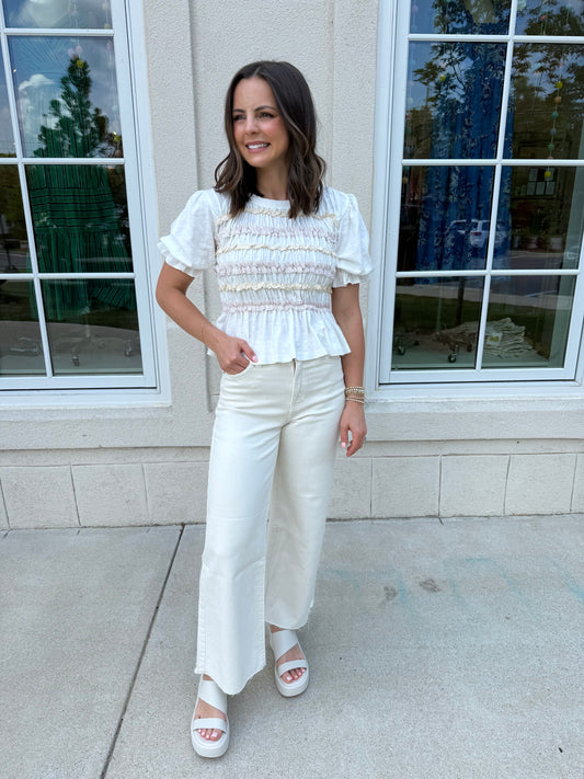 Vanilla Bean Scissor Cut Wide Leg