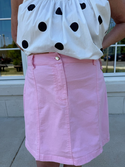Strawberry Milk Twill Skirt