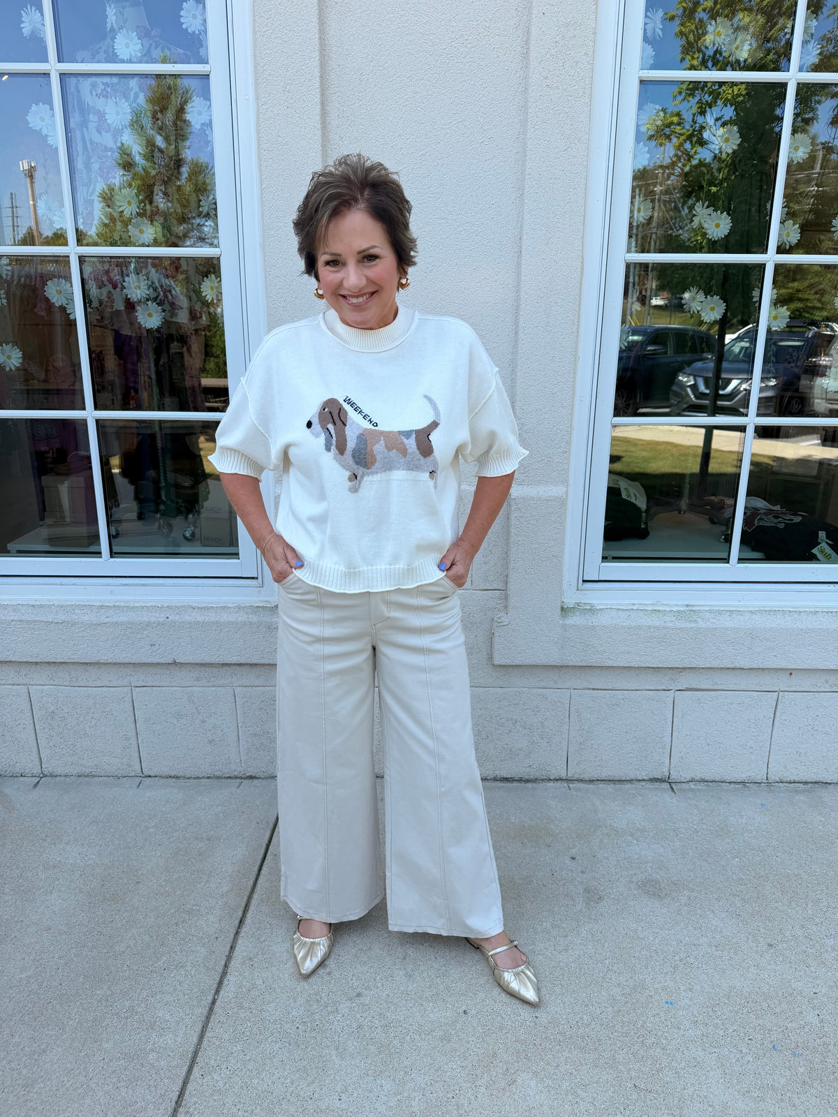 Ivory  Weekend Dog Sweater