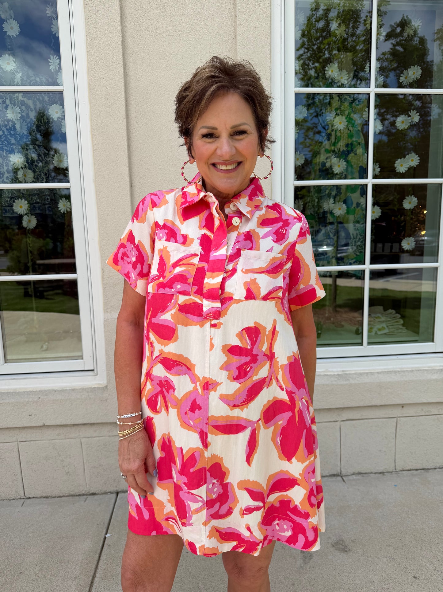 Hot Pink Floral Print Mini
