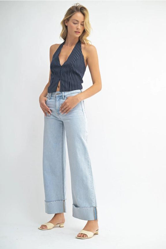 Vintage Light Cuffed Wide Ankle