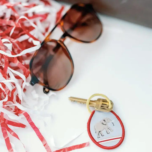 U of A Elephant Embroidered Keychain