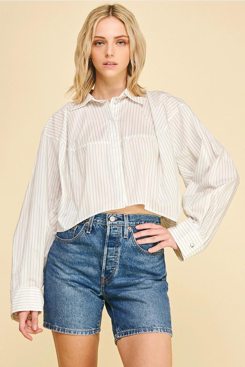 White Striped Button Down Shirt